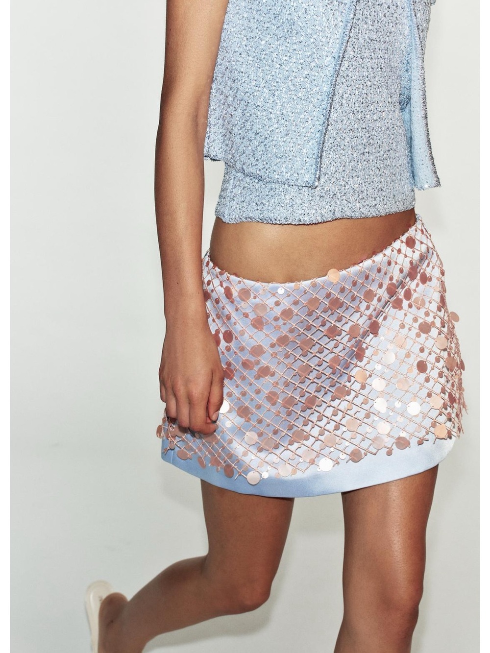 ZARA SEQUIN MINI SKIRT - Picture 3 of 7